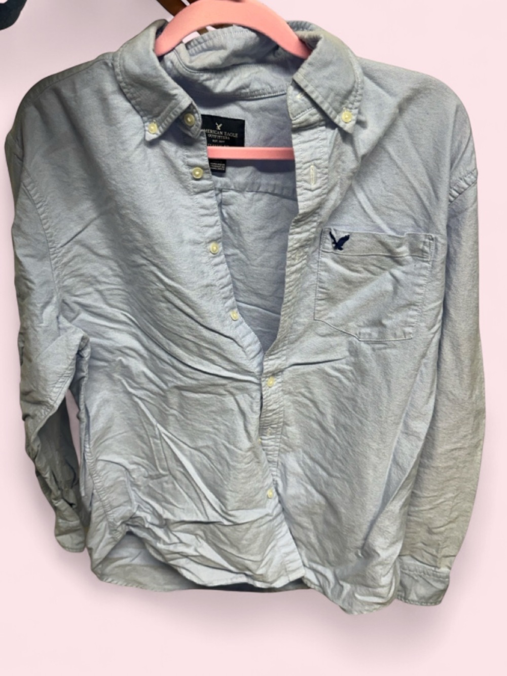 American Eagle Outfitters Pale Blue Button-Down Shirt - Men's